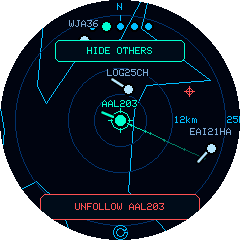 Follow mode tracking an aircraft