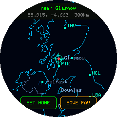 The Set location screen